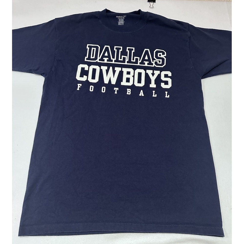 Reebok NFL Mens T Shirt Dallas Cowboys White Graphic Short Sleeve Crew Neck M